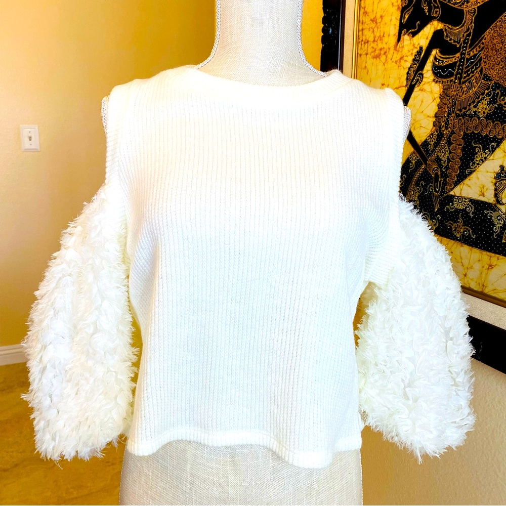 ZARA CUT OUT COMBINATION TOP in Oyster White